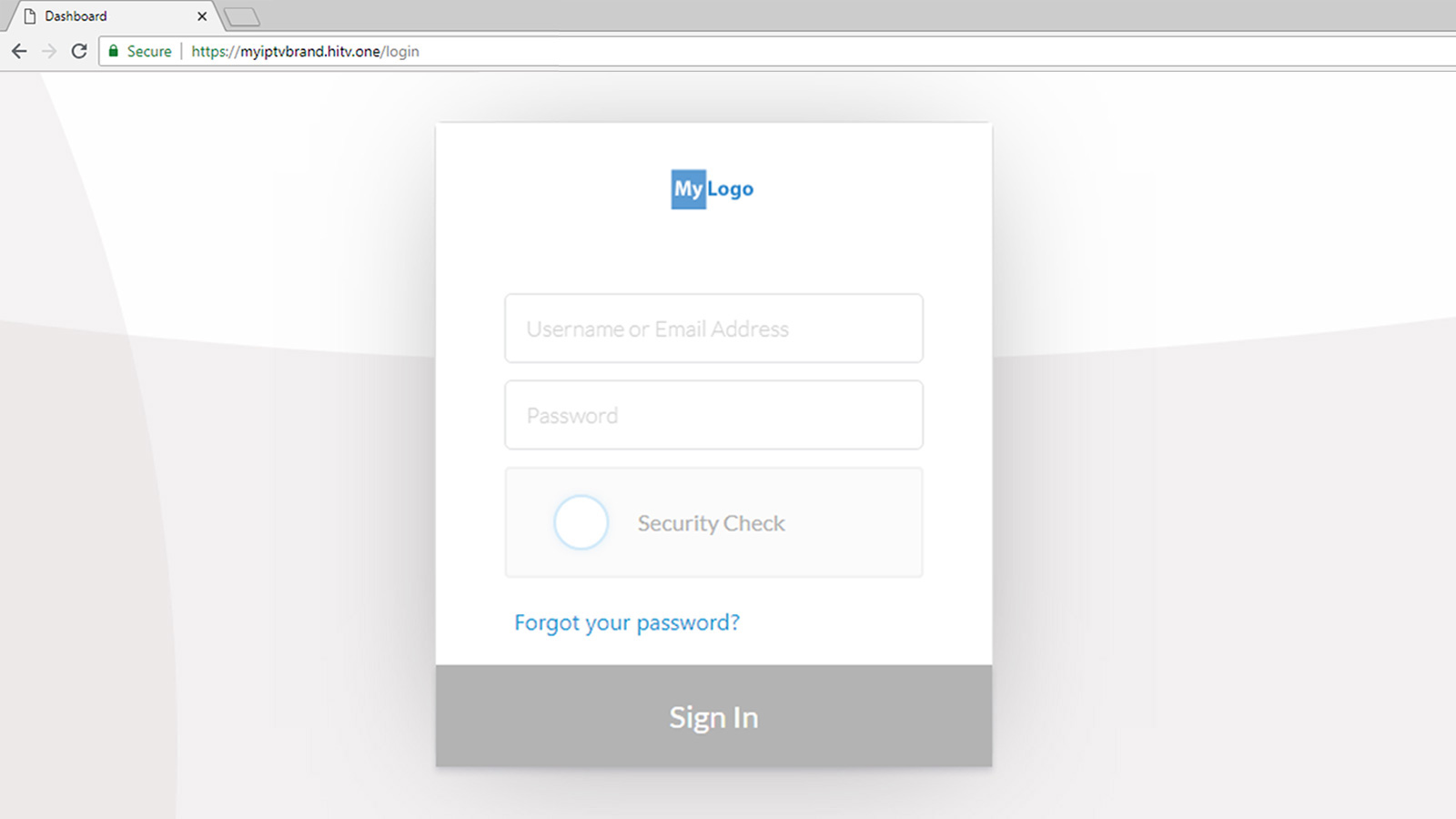 IPTV Stack dashboard login